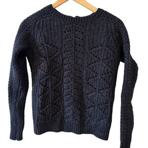 AllSaints Chunky Knit Back Zipper Detail Sweater Black 4